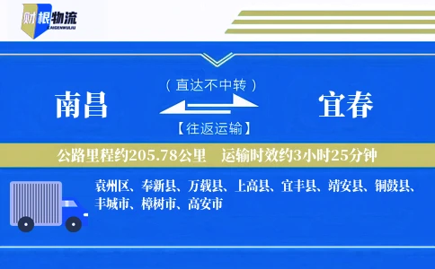 南昌到宜春物流公司