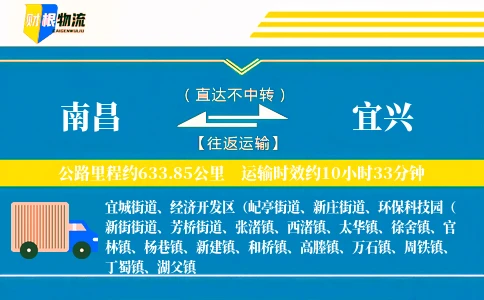 南昌到宜兴物流公司