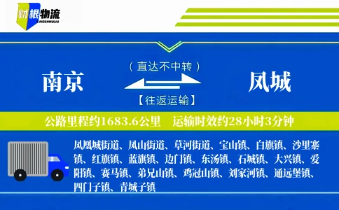 南京到凤城物流公司