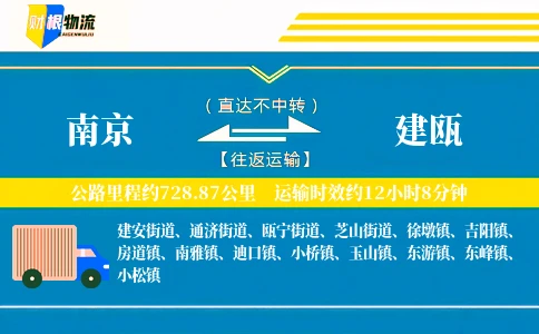 南京到建瓯物流公司