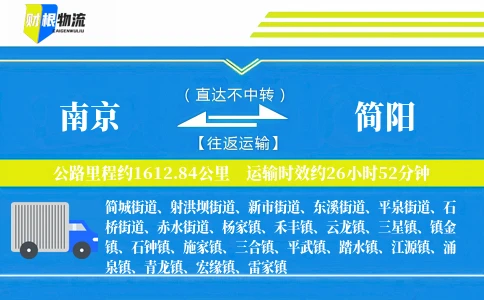 南京到简阳物流公司