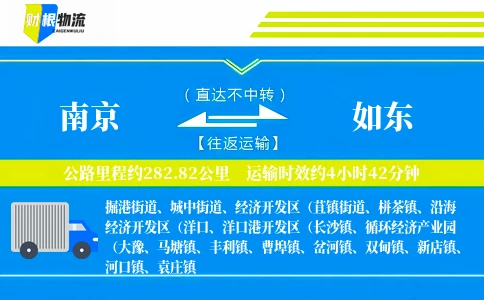 南京到如东物流公司