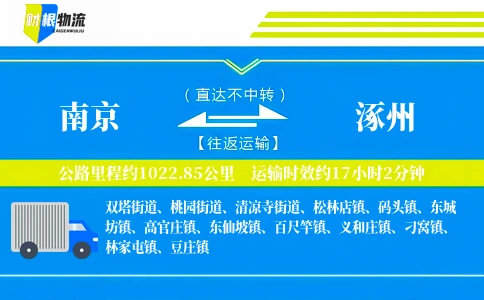 南京到涿州物流公司