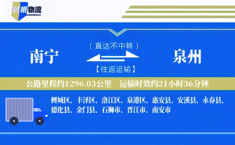 南宁到泉州物流公司