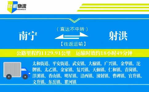 南宁到射洪物流公司