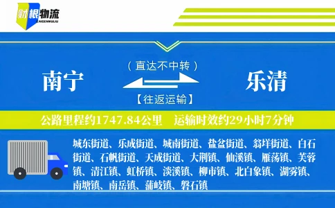南宁到乐清物流公司