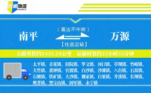 南平到万源物流公司