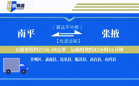 南平到张掖物流公司