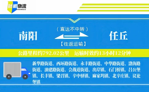 南阳到任丘物流公司