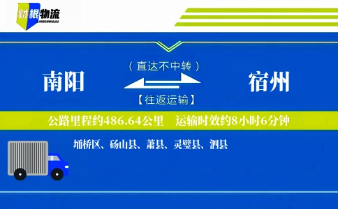 南阳到宿州物流公司
