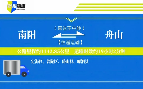 南阳到舟山物流公司