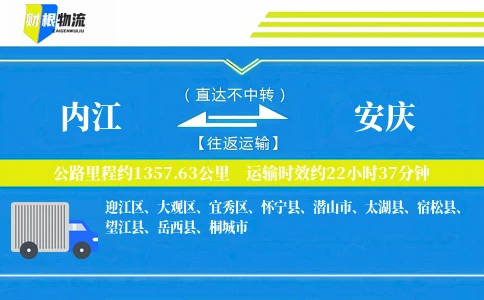 内江到安庆物流公司