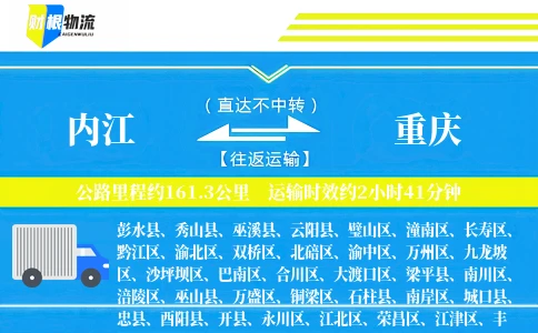 内江到重庆物流公司