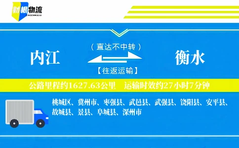 内江到衡水物流公司