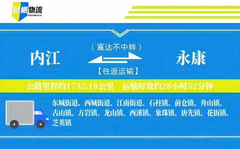 内江到永康物流公司