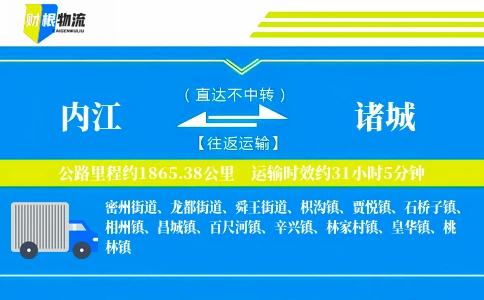 内江到诸城物流公司