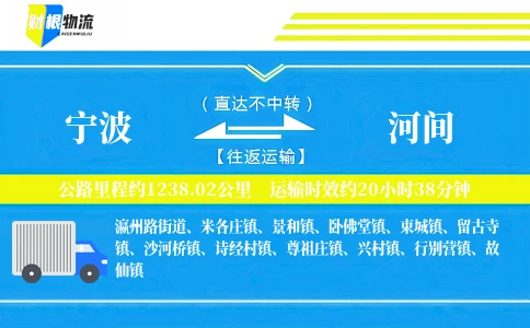 宁波到河间物流公司