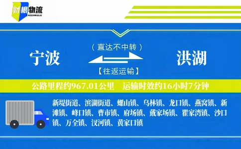 宁波到洪湖物流公司