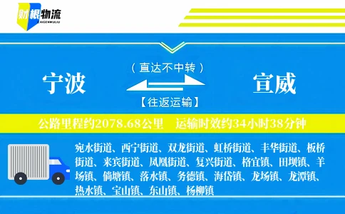 宁波到宣威物流公司