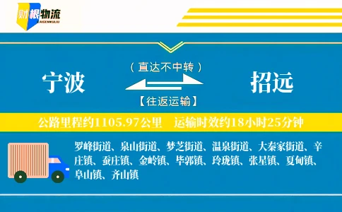 宁波到招远物流公司