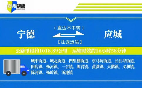 宁德到应城物流公司
