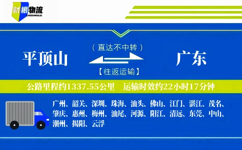平顶山到广东物流公司