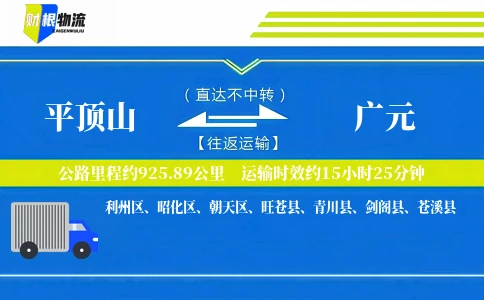 平顶山到广元物流公司
