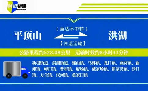 平顶山到洪湖物流公司