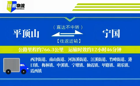 平顶山到宁国物流公司