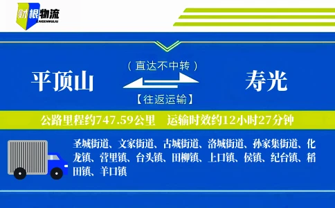 平顶山到寿光物流公司