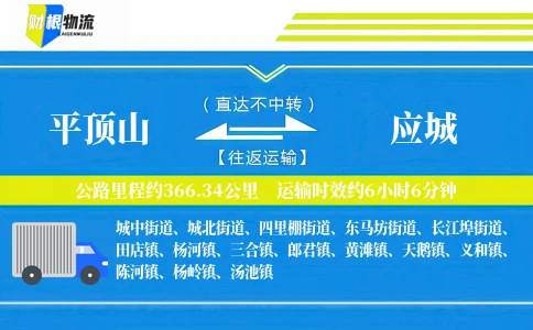 平顶山到应城物流公司