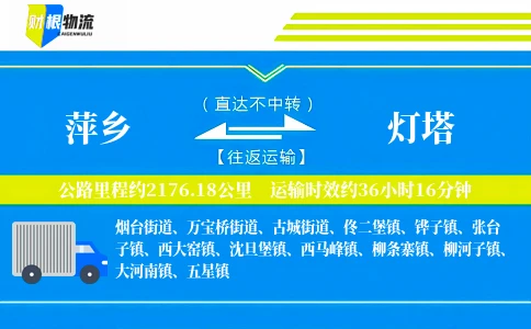 萍乡到灯塔物流公司