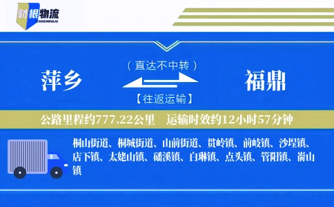 萍乡到福鼎物流公司