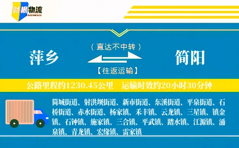 萍乡到简阳物流公司