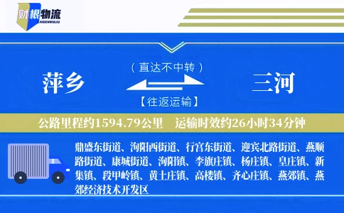 萍乡到三河物流公司