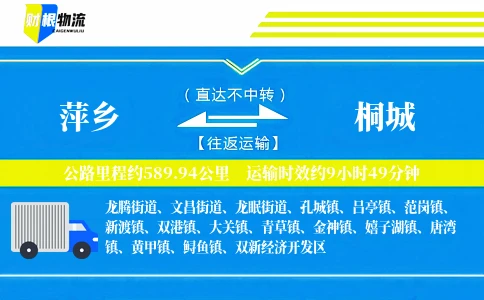 萍乡到桐城物流公司