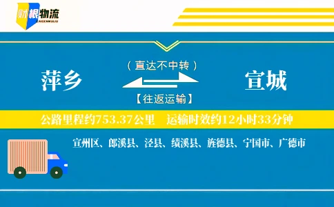 萍乡到宣城物流公司