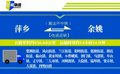 萍乡到余姚物流公司