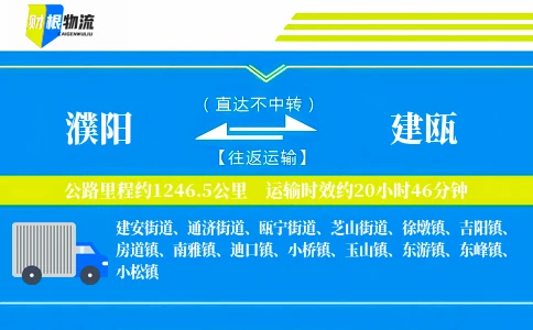 濮阳到建瓯物流公司