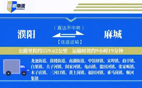 濮阳到麻城物流公司