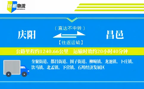 庆阳到昌邑物流公司
