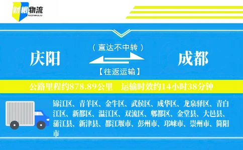 庆阳到成都物流公司