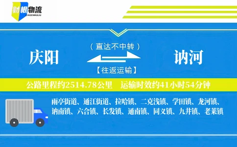 庆阳到讷河物流公司