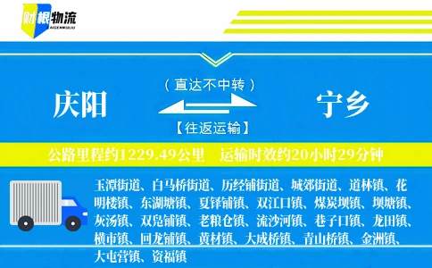 庆阳到宁乡物流公司