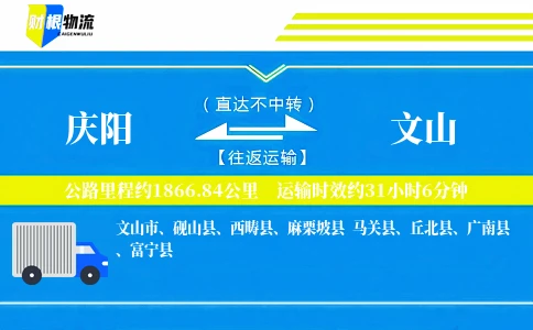 庆阳到文山物流公司