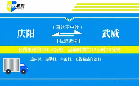 庆阳到武威物流公司