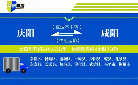 庆阳到咸阳物流公司