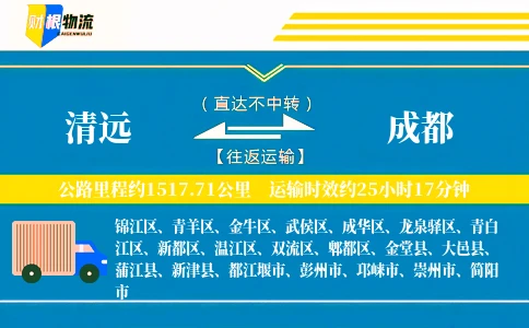 清远到成都物流公司