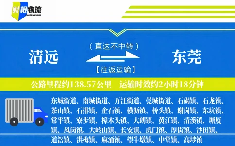 清远到东莞物流公司