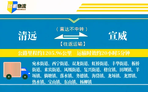 清远到宣威物流公司